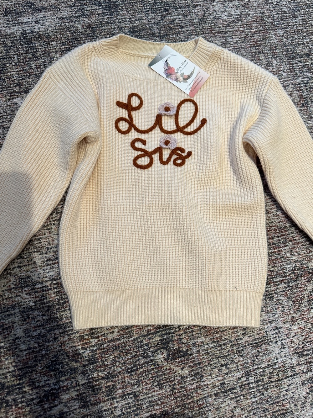 Girls Knit Sweater Lil Sis NWT